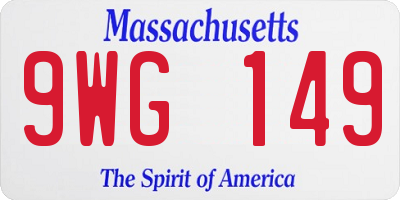 MA license plate 9WG149