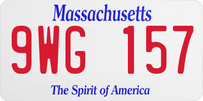 MA license plate 9WG157
