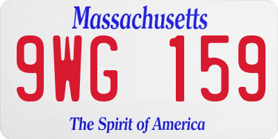 MA license plate 9WG159
