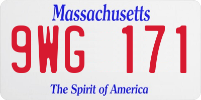 MA license plate 9WG171