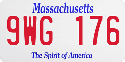 MA license plate 9WG176
