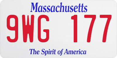 MA license plate 9WG177