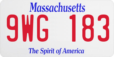 MA license plate 9WG183