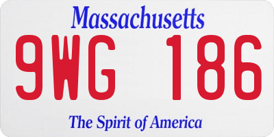 MA license plate 9WG186