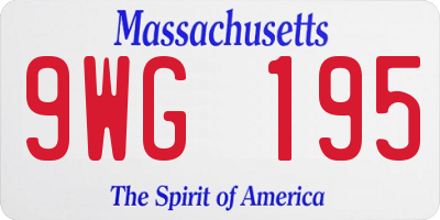 MA license plate 9WG195