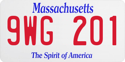 MA license plate 9WG201