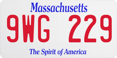 MA license plate 9WG229