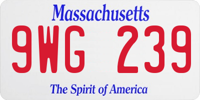 MA license plate 9WG239