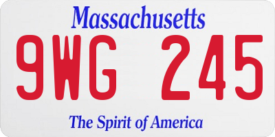 MA license plate 9WG245