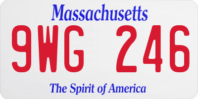 MA license plate 9WG246