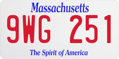 MA license plate 9WG251