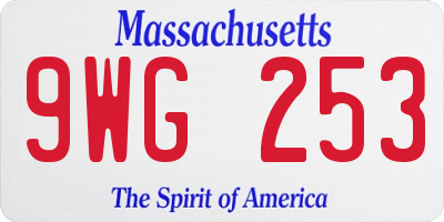 MA license plate 9WG253