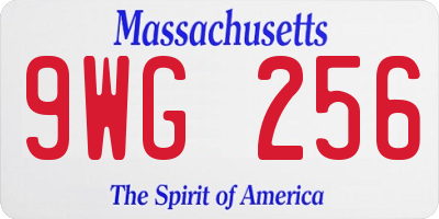 MA license plate 9WG256