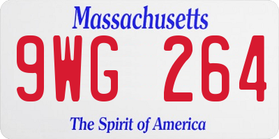 MA license plate 9WG264