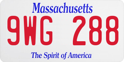 MA license plate 9WG288