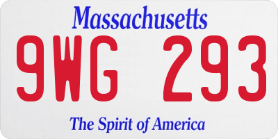 MA license plate 9WG293