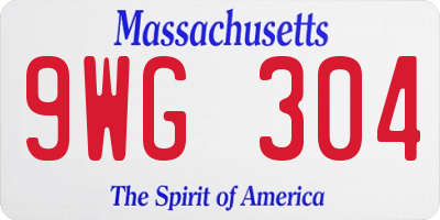 MA license plate 9WG304