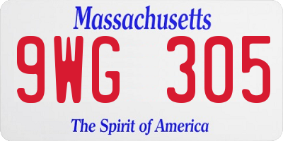 MA license plate 9WG305