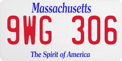 MA license plate 9WG306