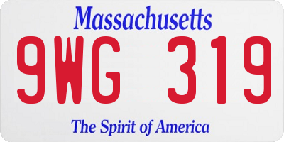 MA license plate 9WG319