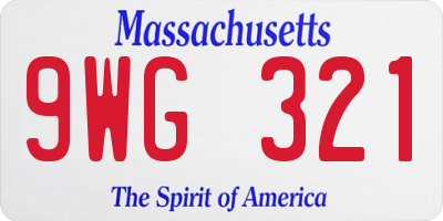MA license plate 9WG321