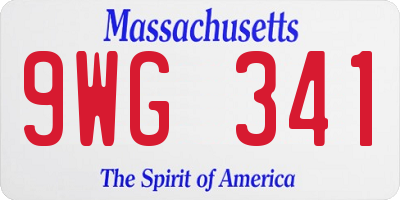 MA license plate 9WG341