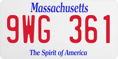MA license plate 9WG361