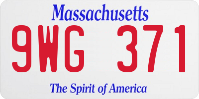 MA license plate 9WG371