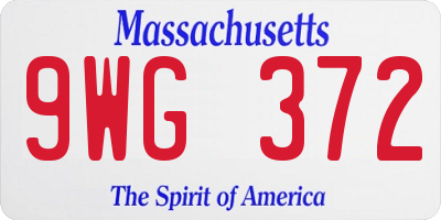 MA license plate 9WG372