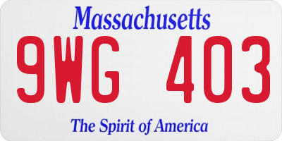 MA license plate 9WG403