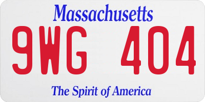 MA license plate 9WG404