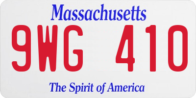 MA license plate 9WG410