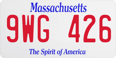 MA license plate 9WG426