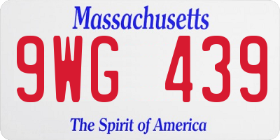 MA license plate 9WG439