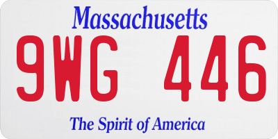 MA license plate 9WG446