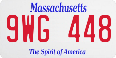 MA license plate 9WG448