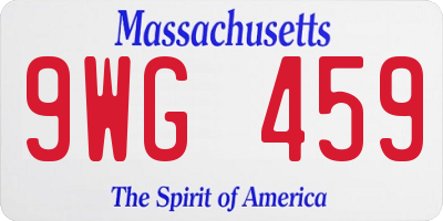 MA license plate 9WG459