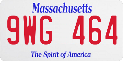 MA license plate 9WG464