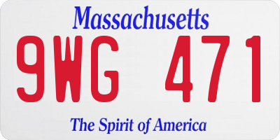MA license plate 9WG471