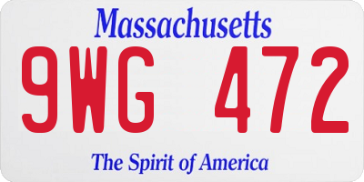 MA license plate 9WG472
