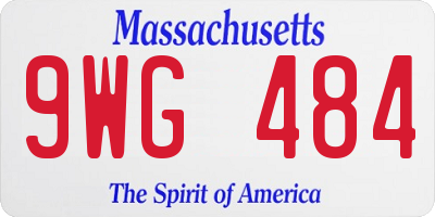 MA license plate 9WG484