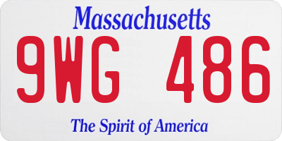 MA license plate 9WG486