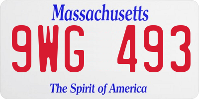 MA license plate 9WG493