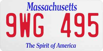 MA license plate 9WG495