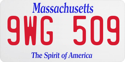 MA license plate 9WG509