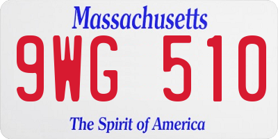 MA license plate 9WG510