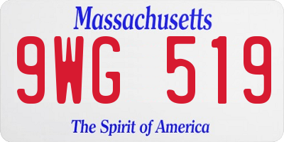 MA license plate 9WG519