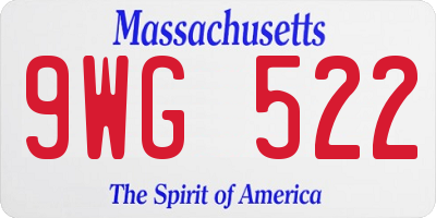 MA license plate 9WG522