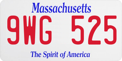 MA license plate 9WG525