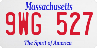 MA license plate 9WG527
